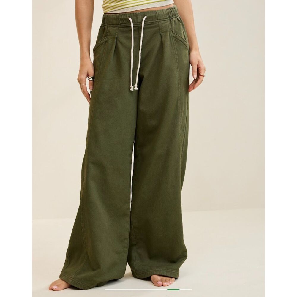 NEW AERIE AE American Eagle Daydream L Jeans Denim Stretch Trouser pants Olive - Picture 6 of 7